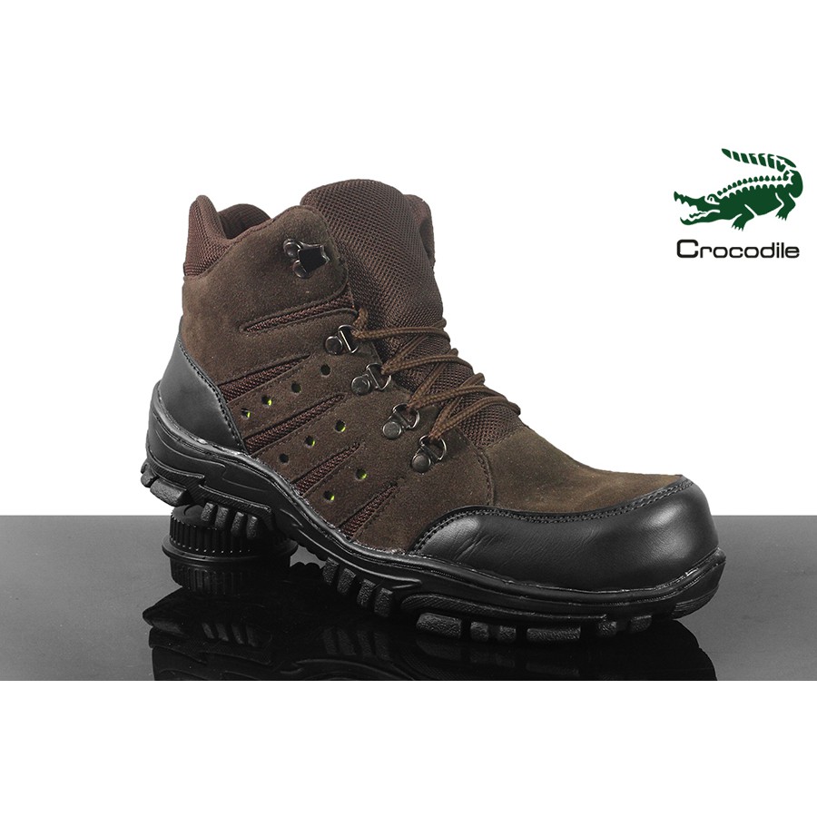 sepatu boots formal crocodile macan brown sepatu tracking haiking naik gunung