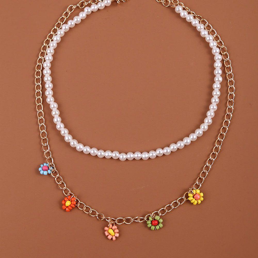 Lily 2pcs/set Kalung Fashion Lucu Perhiasan Pernikahan Mutiara