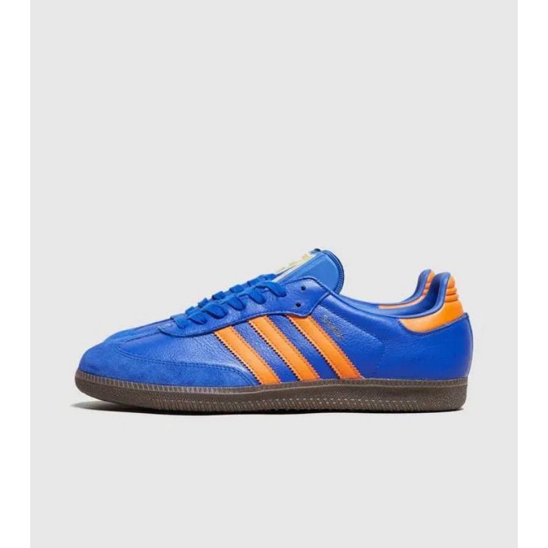 Adidas Samba Original Dublin Blue Orange Sepatu Sneakers Pria