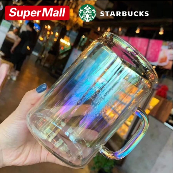 Starbucks Tumbler Laser Aurora Glass Cup Starbucks 700ML