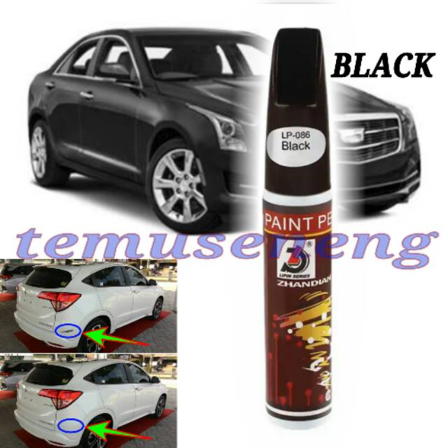 Black Hitam Metalic Glossy Spidol Oles Cat Warna Body Mobil Motor Penghilang Gores Noda Lecet Baret