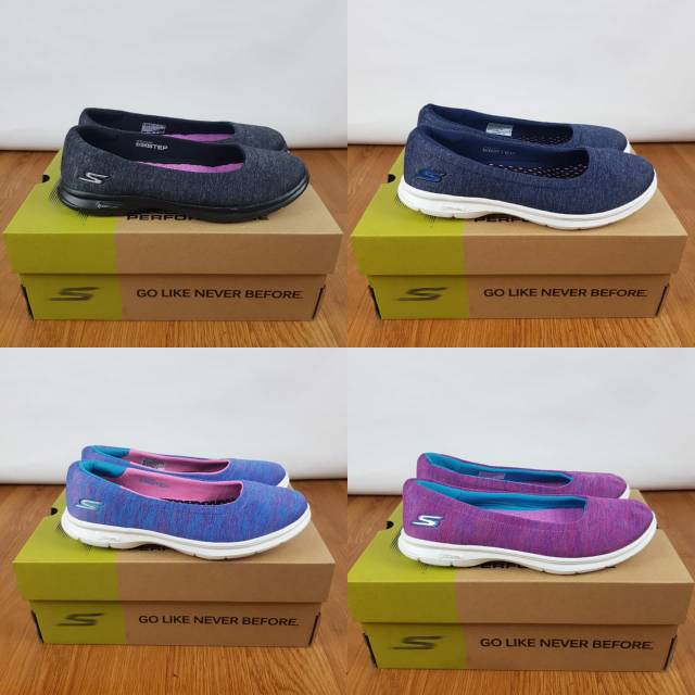 Skechers go step balet canvas woman + lengkap box