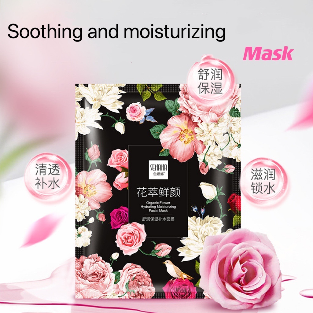 Senana Flower Sheet Mask Masker Senana Facial Mask Masker Ekstrak Bunga