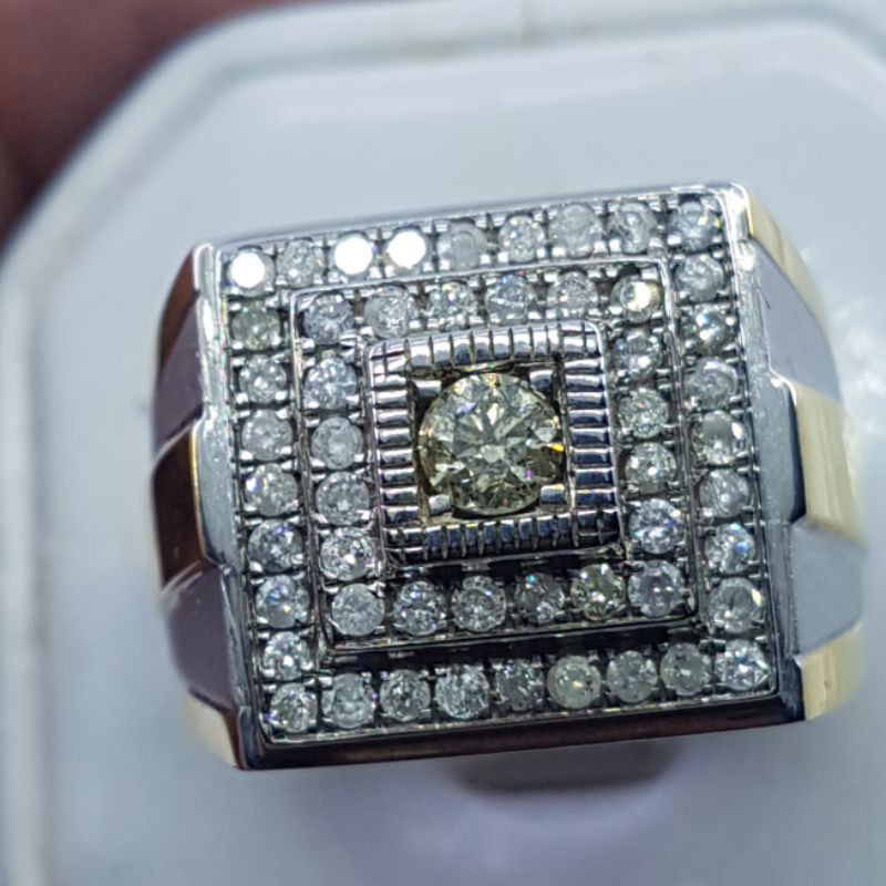 D481 Cincin perak silver intan berlian diamond asli no 20 atau 9 plus MEMO LAB PERMATA