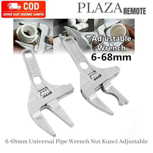 Kunci Inggris Mini 6-68mm Adjustable Spanner Panjang 200mm/ Kunci perkakasLedeng Kepala Besar 68mm/ Kunci Baut Kecil/ Kunci Inggris Kantong