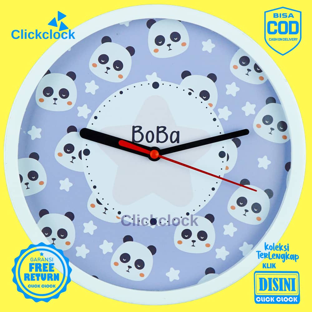 Jam Dinding Quartz Animal Kelinci Boba BB1188 Besar Dekorasi Rumah Murah