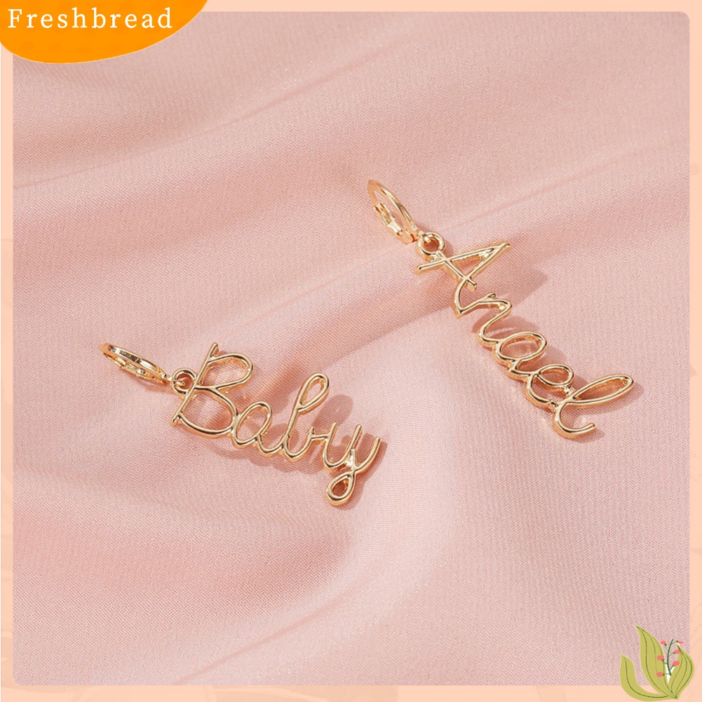 Terlaris Fashion Women Asymmetric Letter Angel Baby Fuck You Dangle Earrings Jewelry