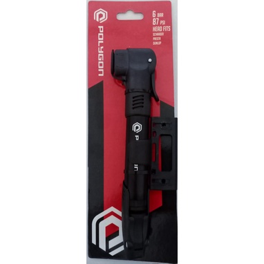 (K.101) Polygon Pompa Angin Ban Sepeda Portable Alloy Smart Head 87 Psi 6 Bar