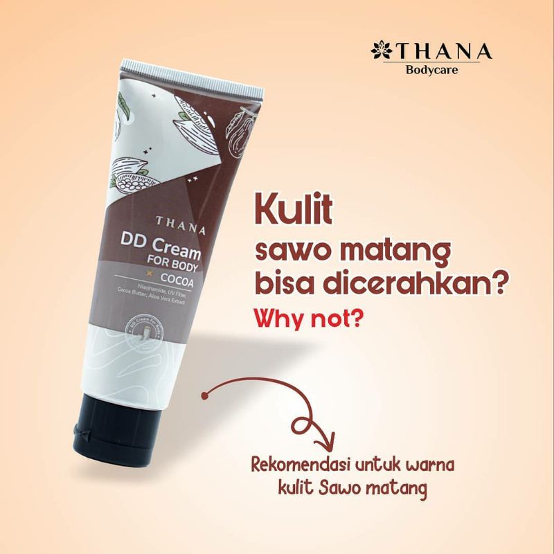 Thana DD Body Cream Cocoa By Khadijah Azzahra MUA Lotion Whitening dengan ekstrak Cocoa