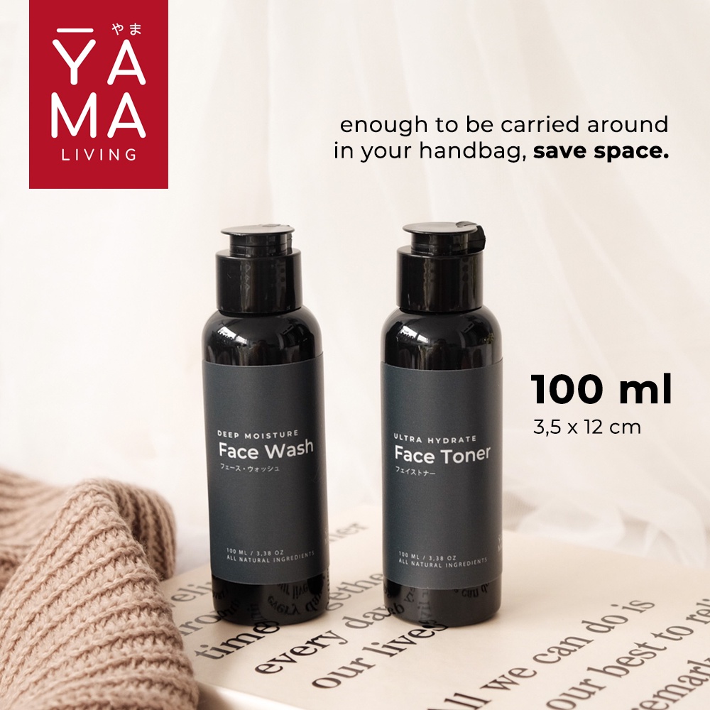 YAMA AKANE Refillable Travel Bottle Botol Sabun Shampoo Flight Toiletries Kit Kosmetik Putih Hitam