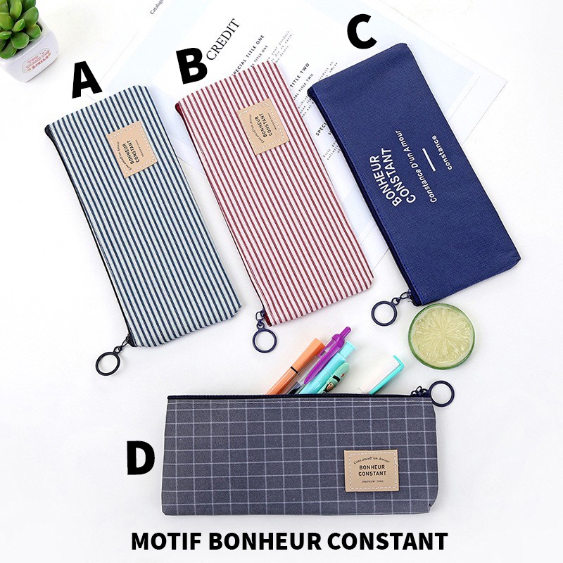 Tempat Pensil Pouch Beometry Valley dan Bonheur Constant Korean Style