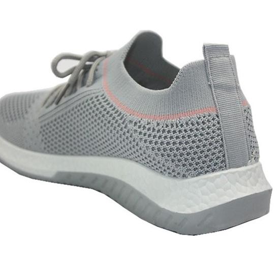 Dijamin Miring harga.. Klensia Sport Shoes Sepatu Sneakers Wanita Bertali Abu 689-009- Grey