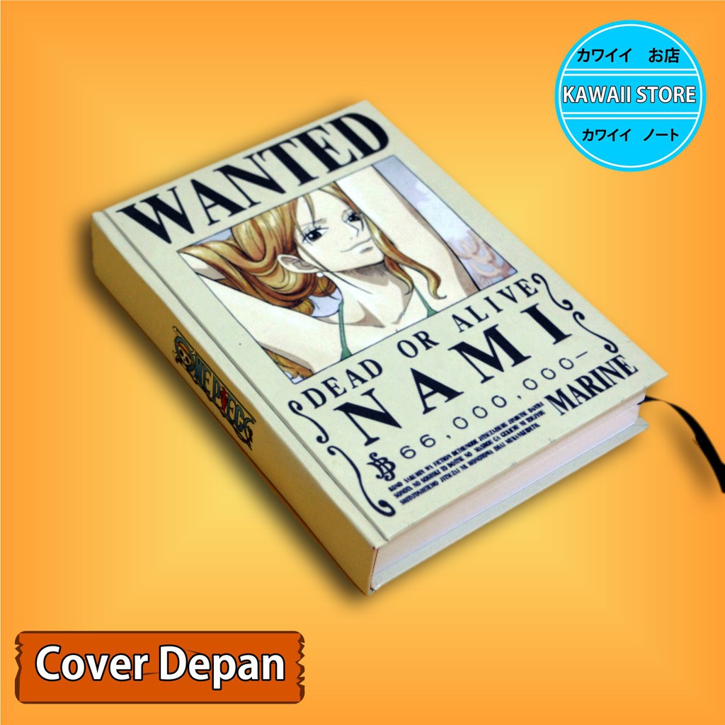 

Notebook / Pocket book Hard Cover Anime One Piece WANTED NAMI uk A5 & A6 / Notes Book