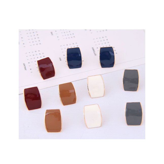 LRC Anting Tusuk Fashion Gray Glaze Ear Studs A58014