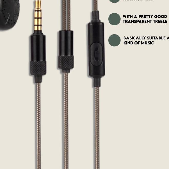 KGIS P1 HiFi Sound Bass Earphone Durable Cable Headset With Mic