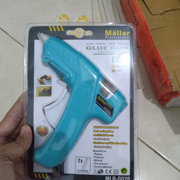 Alat Lem Tembak Glue Gun Lem Bakar Cair 20 Watt +bonus Refill Lem