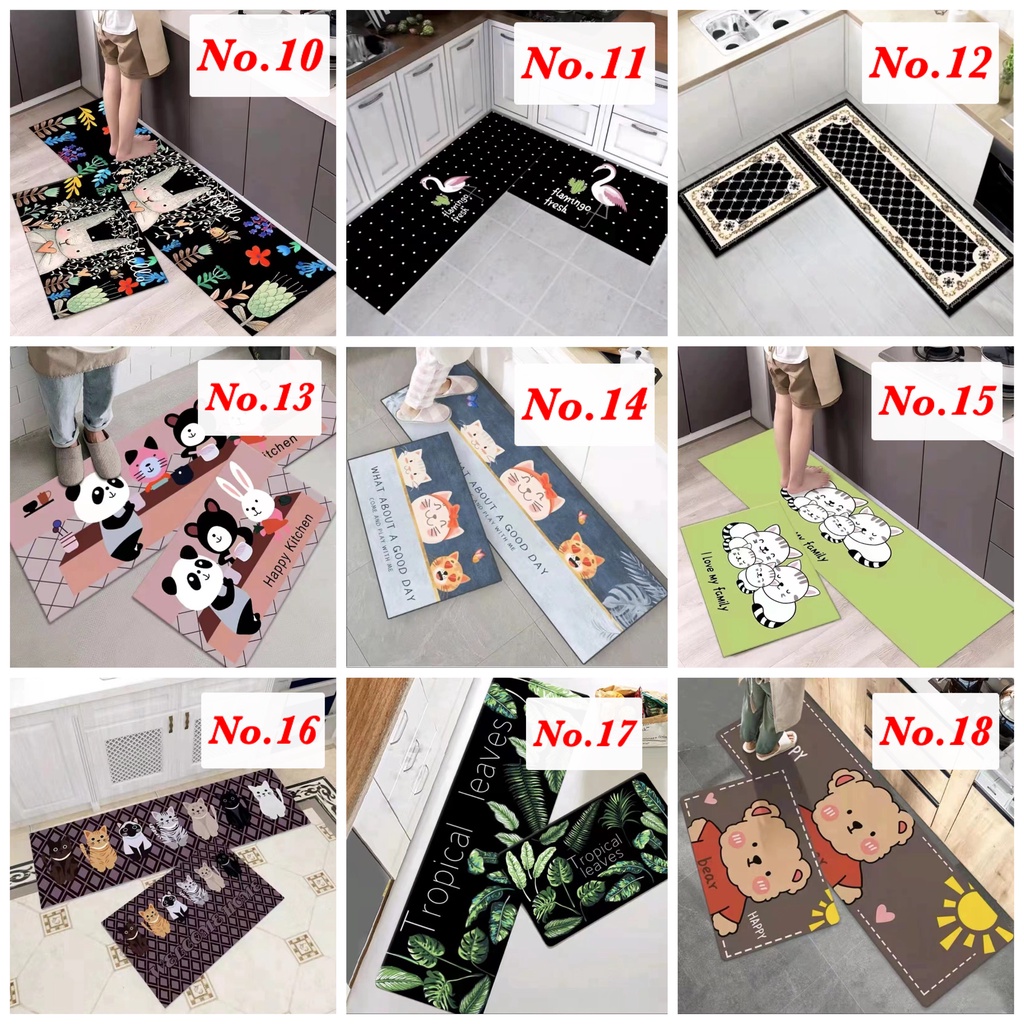 WJ1466 Keset Kaki 2in1 40x60cm Dan 40x120cm Keset Kaki Dapur Kamar Set Anti Slip