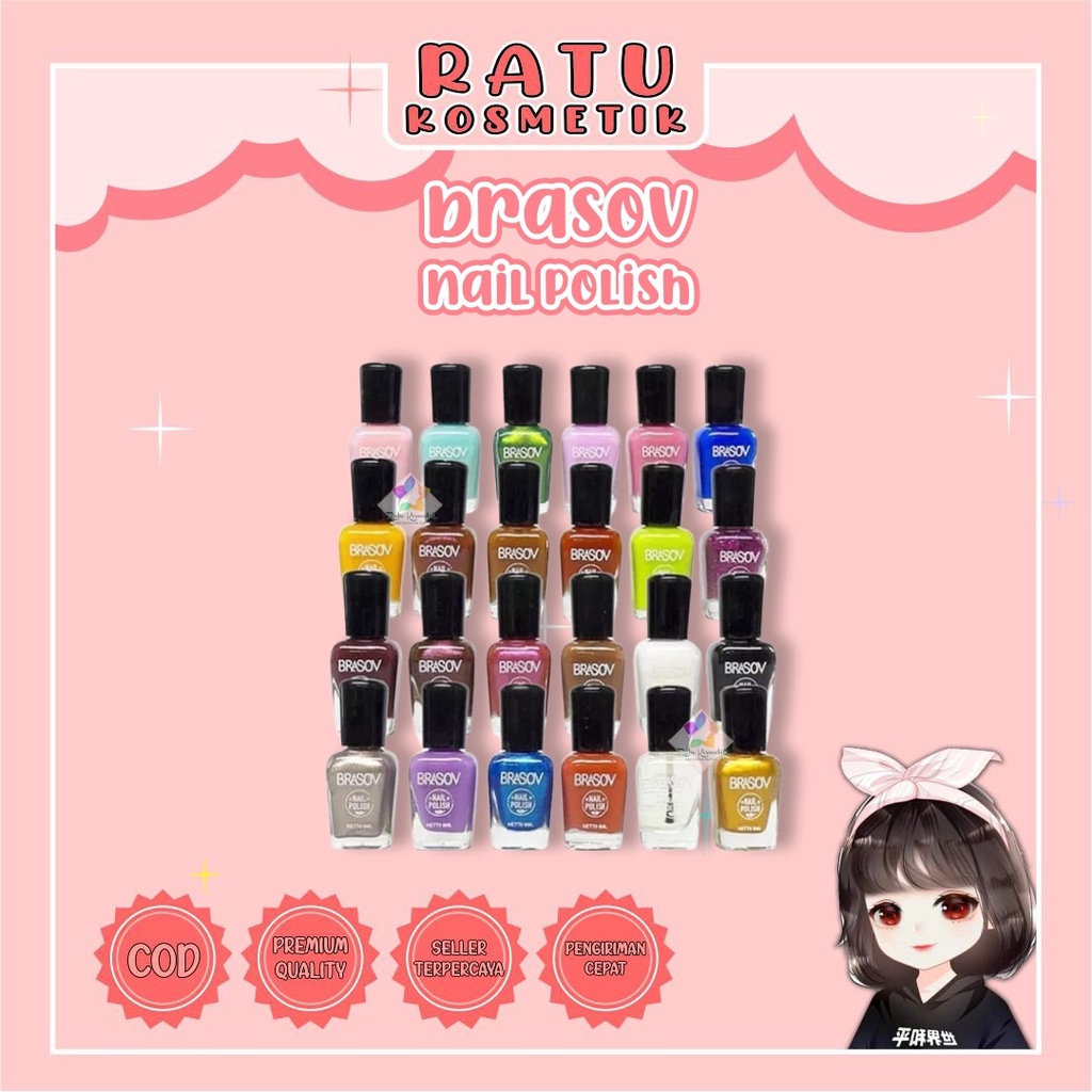 ❤ RATU ❤ Brasov Nail Polish | Kutek Warna 8ml | Cat Kuku Nail Polish 8ml | Merah Pink Bening Nude | Matte | Go Matte