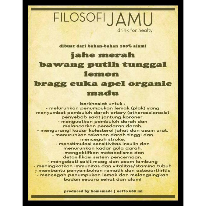 

BIG SALE! jus bawang putih tunggal, cuka apel, jahe merah, lemon dan madu
