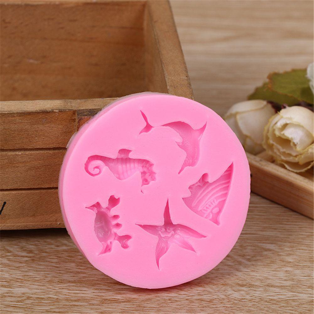 Populer Warna Random Cetakan Fondant Silikon DIY Mini Baking Dolphin