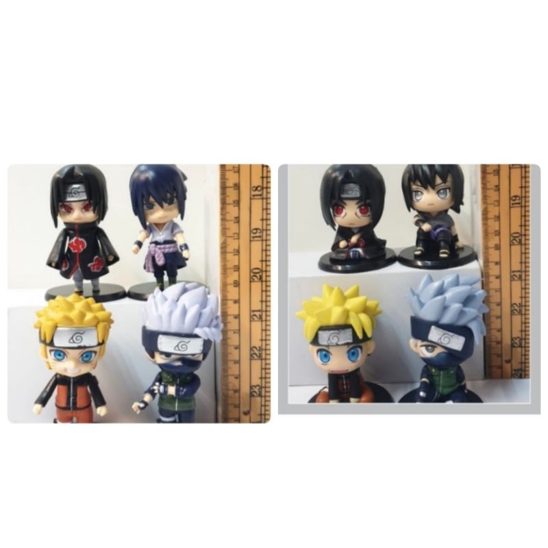 naruto kakashi sasuke itachi chibi figure set 4