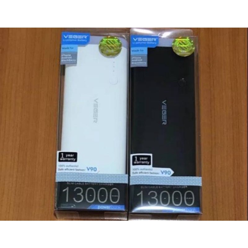 Powerbank Veger V90 13000mAh Slim Portable Power Bank 13000 mAh