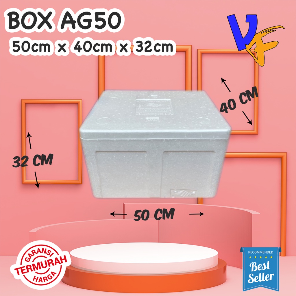 

Box Styrofoam AG50 50 x 40 x 32cm Box Sterofoam Box Stereofoam Besar Box Frozen Food