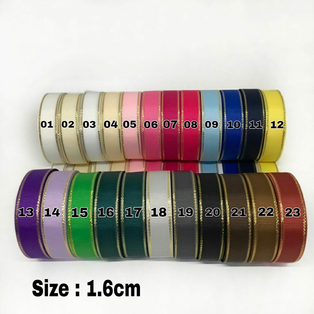 1 YARD - PITA GROSGRAIN LIST EMAS | 5 MACAM SIZE