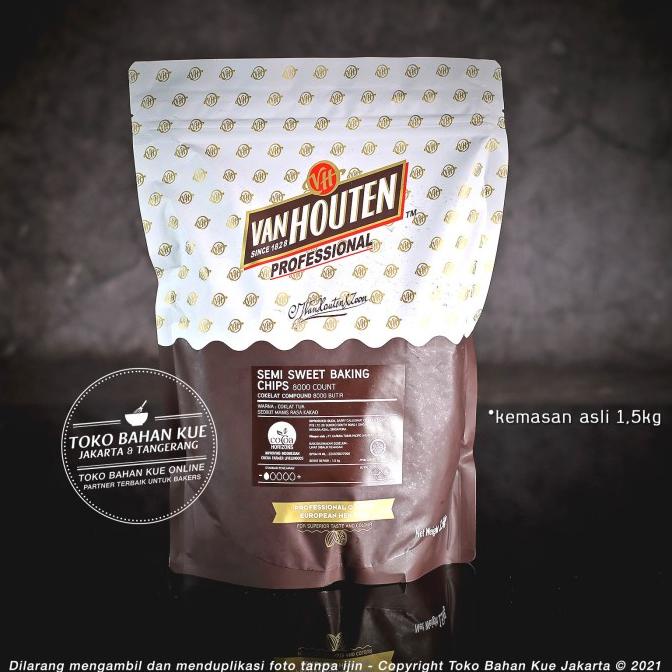 

Van Houten - Semi Sweet Chocochips 1,5 Kg COMPOUND ASLI Choco Chips TERLARIS TERPERCAYA ORIGINAL