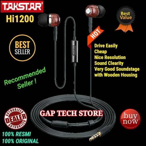 Takstar HI1200 / HI 1200 Hi-Fi IEM (In Ear Monitor ) Earphone Original