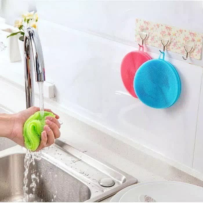 Spons Cuci Piring Silikon Sponge Cuci Piring Serbaguna Spons Anti Bakteri Silicone - Spon Cuci Piring Silikon Serbaguna Anti Kuman - Dish Sponge Silicone Cleaning Wash - Spons Cuci