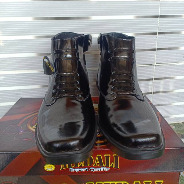 MANDIENS SJK286 - Sepatu Boots Pria Medali Original PDH Kulit Sapi Asli Sol Tebal Jenggel Gaya Koboi