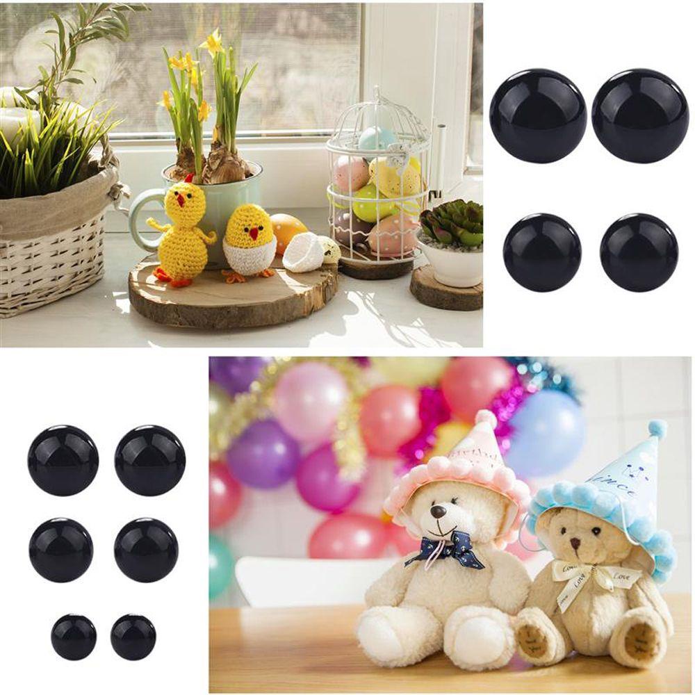 Needway Aksesoris Boneka Full Hitam 100 Pcs Mata Pengaman Mewah Aksesoris Mainan Boneka Mainan Mata