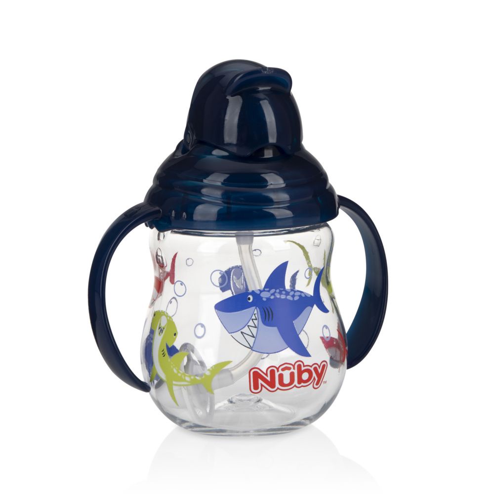 Nuby Tritan Flip It 270 ML Whale - Botol Minum Anak 12m+ (Tersedia varian warna)