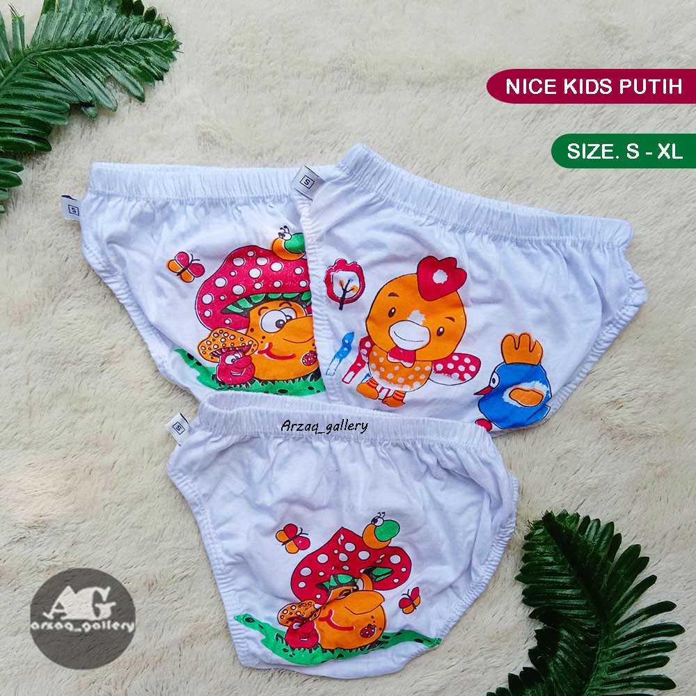 [ 3 pc ] Cd Nice Kids putih mika | cd anak laki laki | pakaian dalam anak