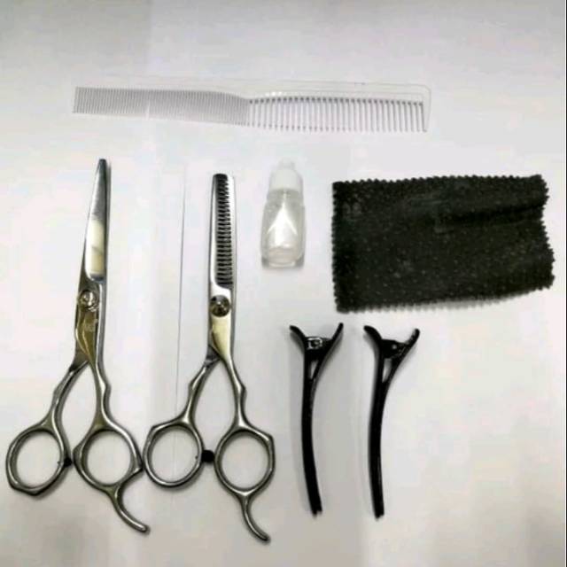 Satu set Alat Cukur perlangkapan BARBERSHOP Lengkap Gunting Promo set gunting