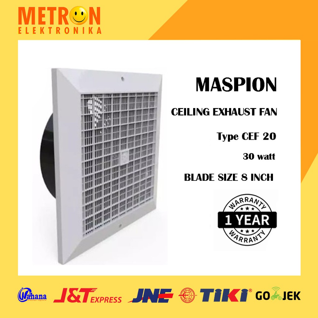 MASPION CEF 20 CEILING EXHAUST FAN 8 IN PLAFON / CEF20