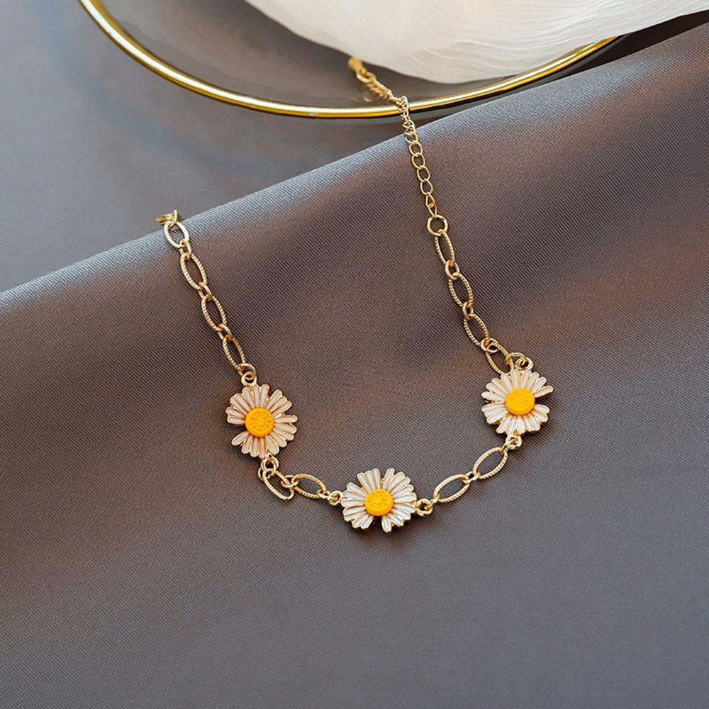 Lily Kecil Daisy Gelang Cincin Baru Adjustable Bunga Matahari Perhiasan Flowers Bracelet