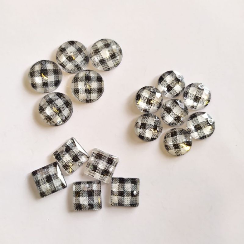 Payet Acrylic Motif Kotak-kotak 12 Pcs / Payet Acrylic Motif / Manik Mote