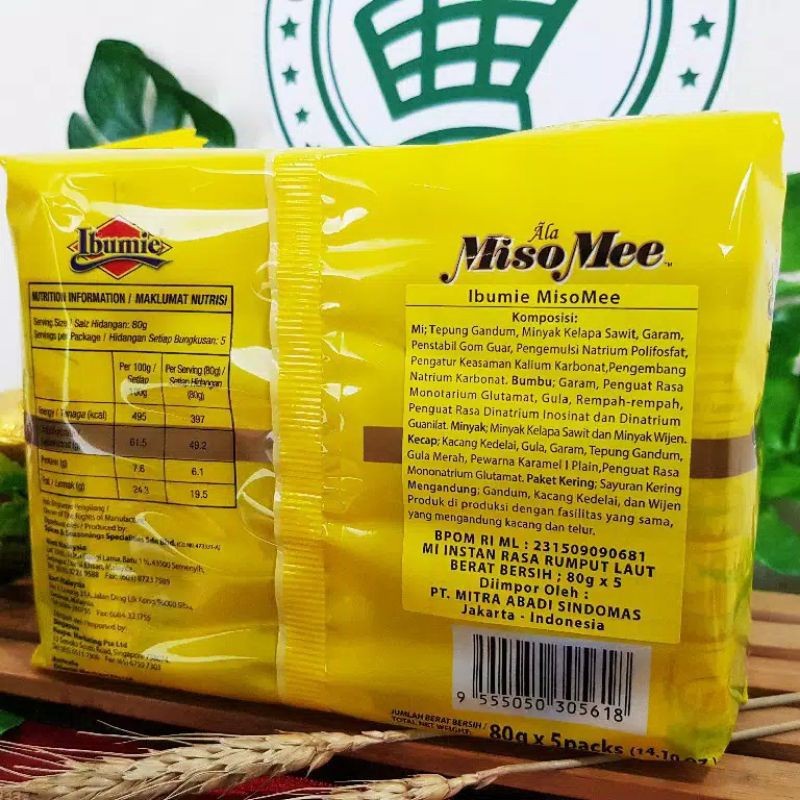 Mie Vegetarian Ibumie MisoMee/ Miso mee/ Mie Kuah Rasa Seaweed/ Soup noodle Mie Vegetarian Vegan