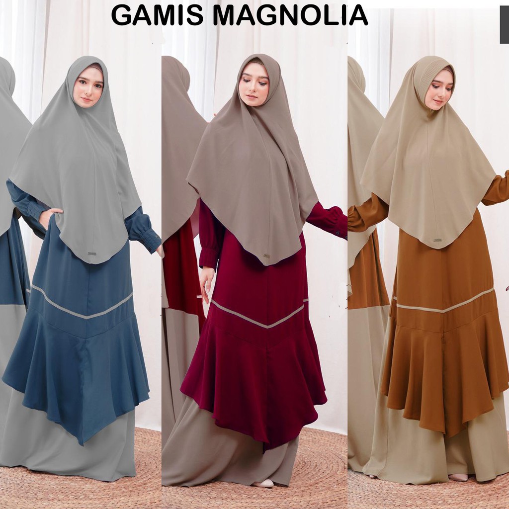 Baju Gamis Syari Hai Hai Haitwo Magnolia Original Branded