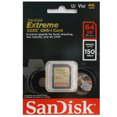 Sandisk Memory Card SDXC Extreme 64 GB Original