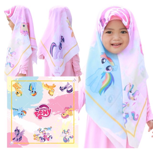 VOAL PRINTING ANAK MOTIF LITTLEPONY / HIJAB ANAK LUCU / JILBAB ANAK KARAKTER