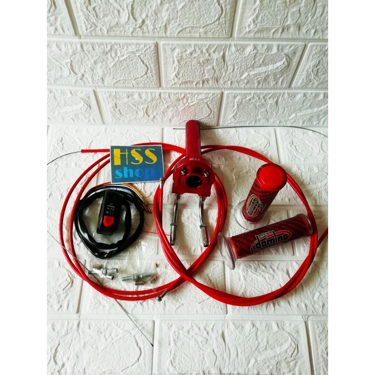 Gas Spontan 2 Kabel + Handgrip + Saklar Kanan + Kabel Gas = Sonic 150 R, Gsx 150 R, Nmax 155, Pcx 15