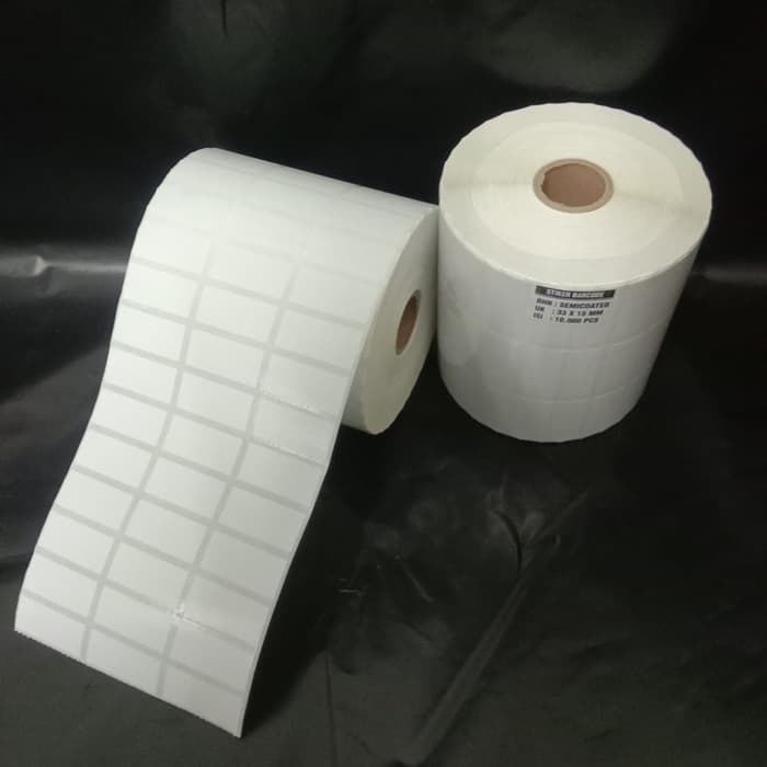 Sticker Label Barcode Harga Semicoated 33x15 3 Line isi 10.000 Core 1 inch GAP Printer Barcode