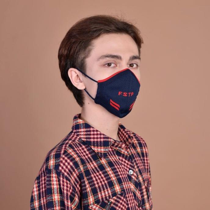 Masker Kain Knit Non Medis - Footstep Footwear Mask Wings Navy Red footste33 Juara