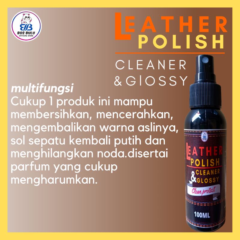 letaher polish pembersih pengkilap penghilang noda sepatu tas jaket kulit 100ml