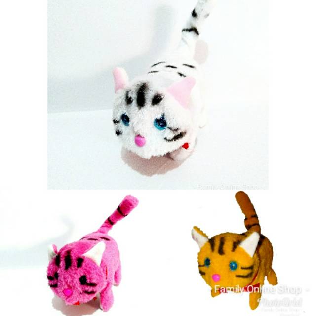 Boneka kucing lucu bisa berjalan dan bersuara meong..