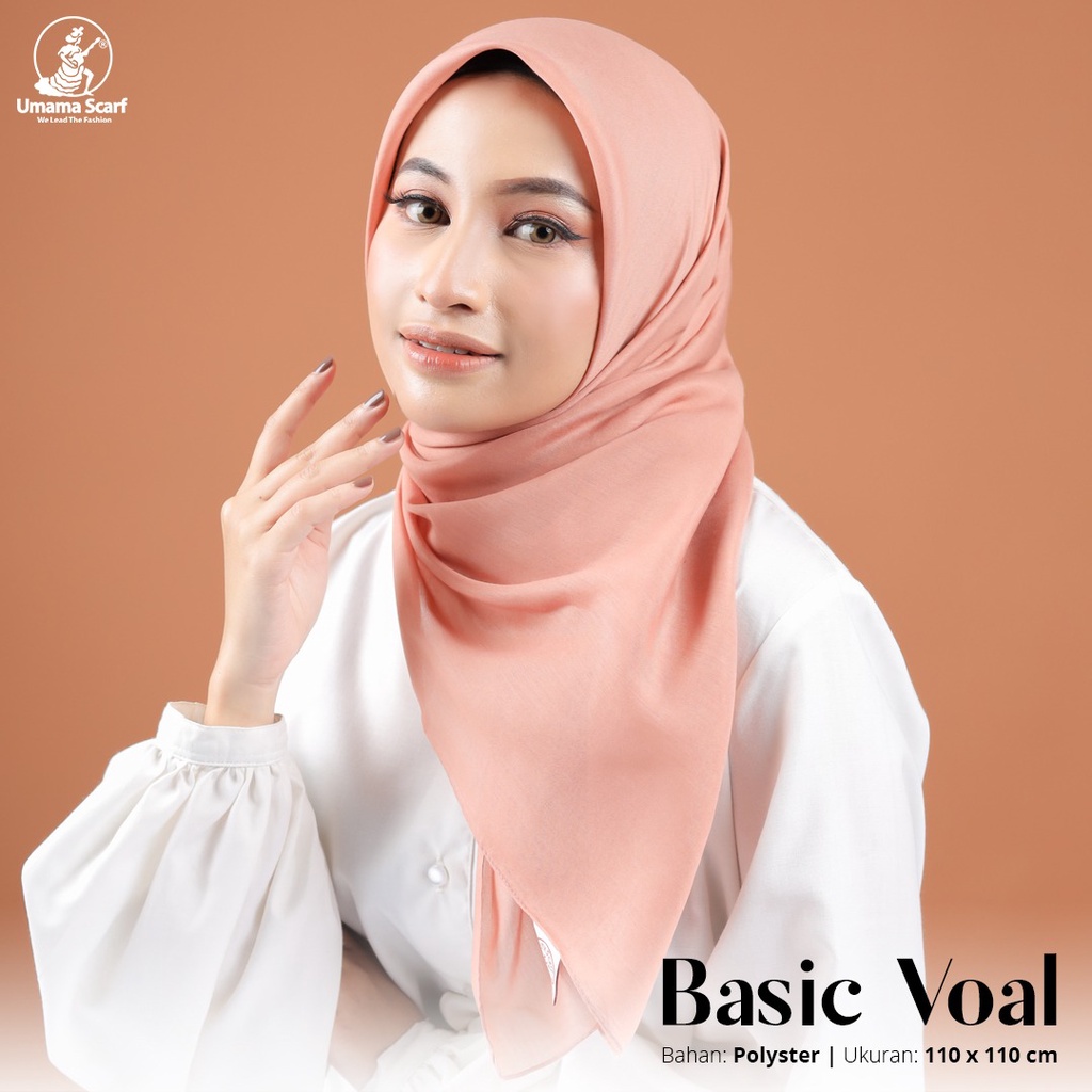 Jilbab Segiempat Basic Voal Polos Kerudung Segiempat Basic Voal Umama Nayla Hija'b