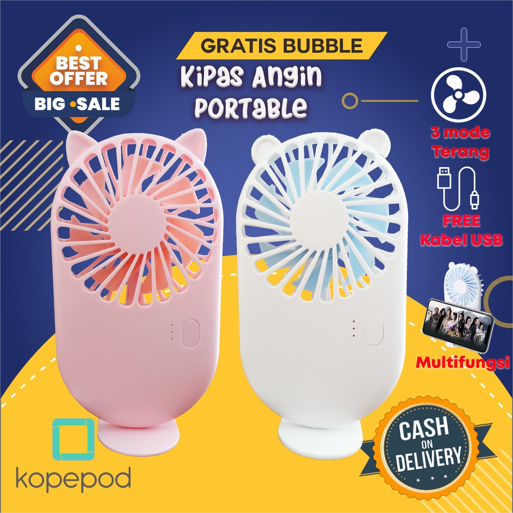 MINIFAN KIPAS ANGIN PORTABLE KOREAN DESIGN 3 SPEED SLIM DESIGN